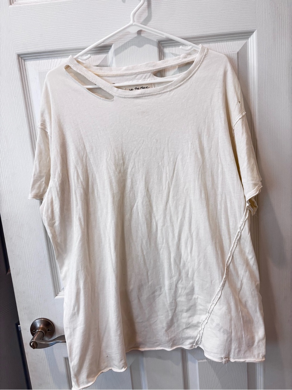 Free People We The Free Dani Oversized Distressed T Shirt